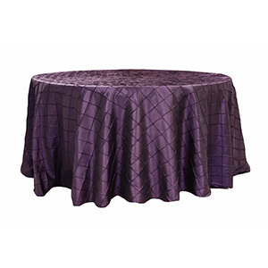 Plum Round Square Pattern Taffeta Tablecloth 120″