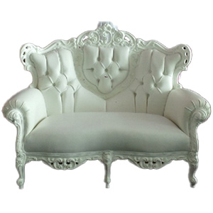 White Renaissance Loveseat