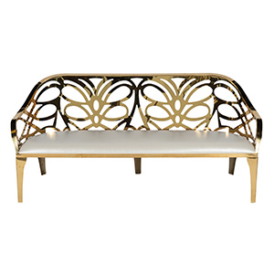 Gold Bijou Banquette White Cushion