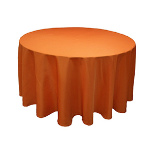Orange Round Polyester Tablecloth 132″