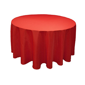 Red Round Polyester Tablecloth 120″
