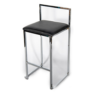 Black Leather Stool
