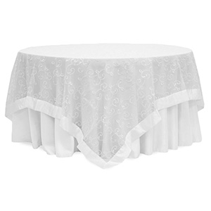 White Organza Overlay with Satin Border