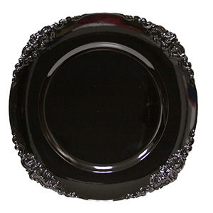 Black Vintage Charger Plate