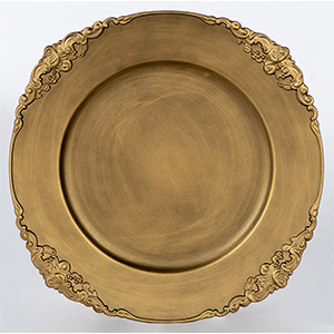 Antique Gold Vintage Charger Plate