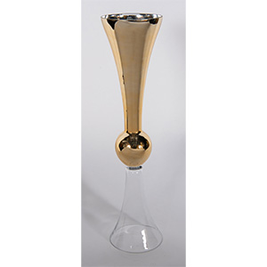 Clear and Gold Zoe Vase