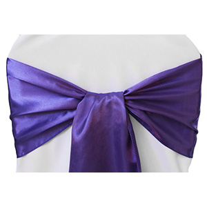 Purple Satin Chair Bow