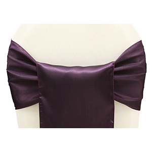 Eggplant Satin Chair Bow