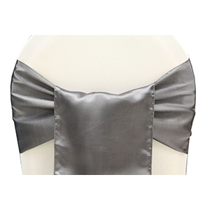 Pewter Satin Chair Bow