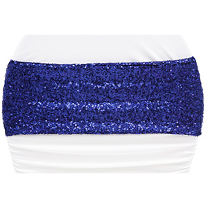 Royal Blue Glitz Spandex Chair Bow