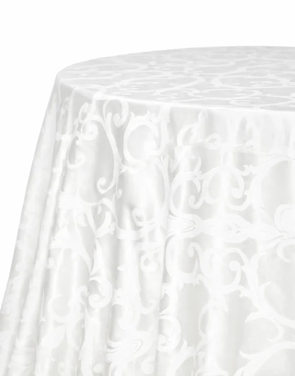 IVORY ROUND PASSION POLYESTER TABLECLOTH 120"