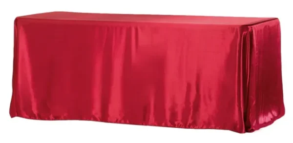 APPLE RED RECTANGULAR SATIN TABLECLOTH 90" X 156"