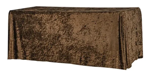 CHOCOLATE BROWN RECTANGULAR VELVET TABLECLOTH 90" X 132"