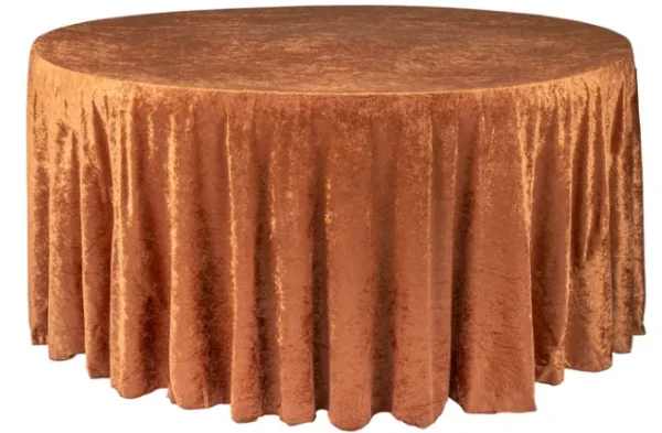 TERRACOTTA ROUND VELVET TABLECLOTH 120"