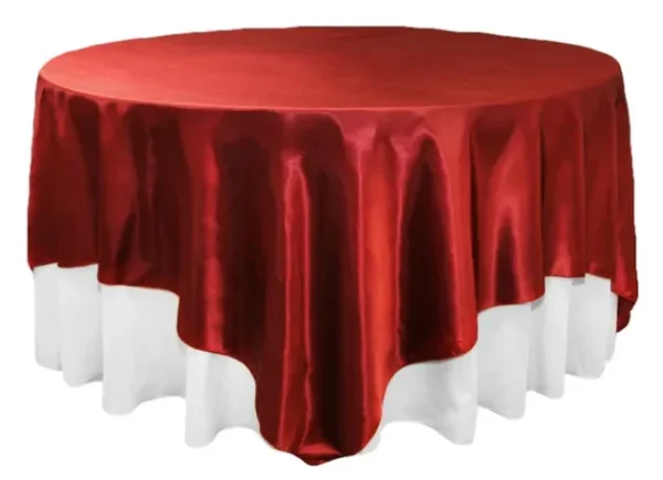 SUR-NAPPE EN SATIN ROUGE BOURGOGNE