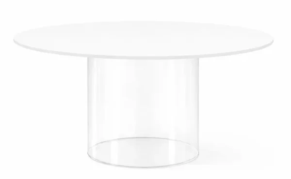 CLEAR-WHITE RAVELLO ROUND TABLE