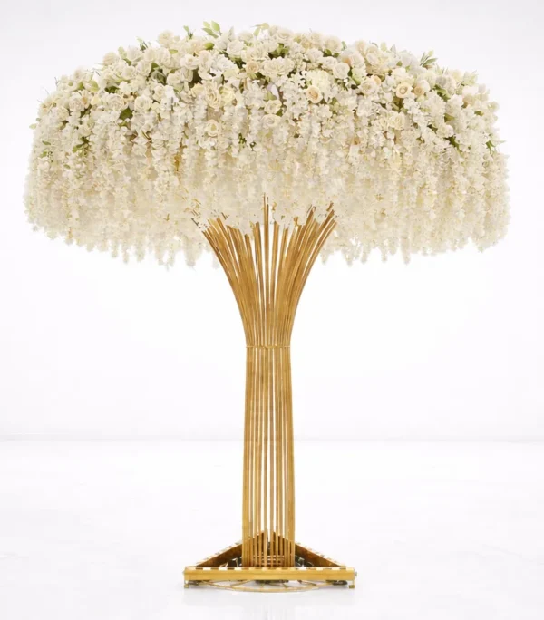 GEOMETRIC TREE 10' WITH WHITE SILK WISTERIA