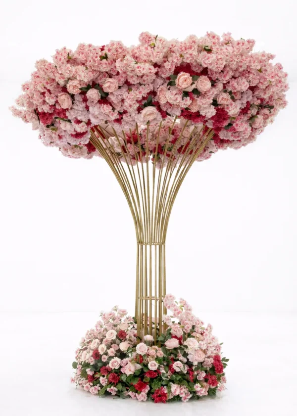 GEOMETRIC TREE 9' WITH SILK FLORALS
