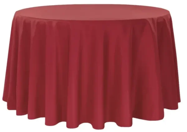 APPLE RED ROUND POLYESTER TABLECLOTH 120"