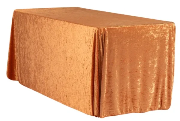 RUST RECTANGULAR VELVET TABLECLOTH 90" X 132"