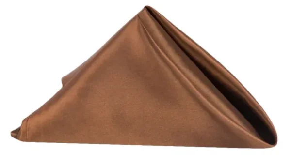 SERVIETTE DE TABLE EN SATIN BRUN CHOCOLAT