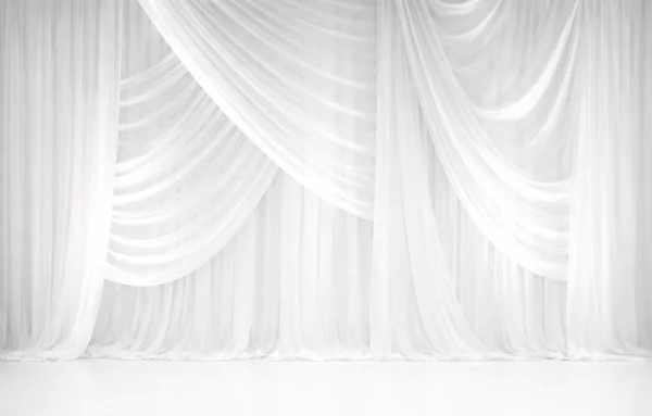 WHITE ASYMMETRIC CURTAIN DECOR - 1