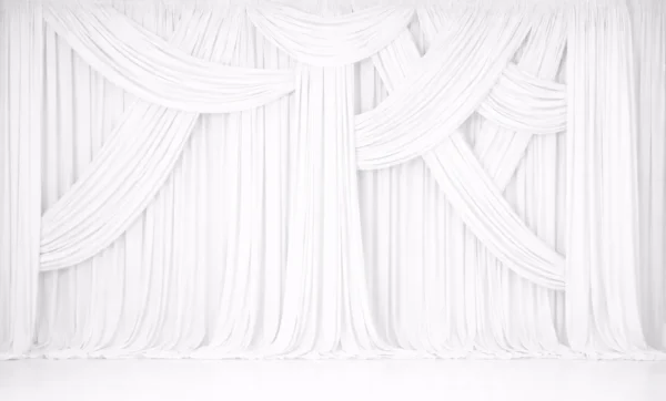 WHITE ASYMMETRIC CURTAIN DECOR - 6