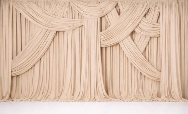 TAUPE ASYMMETRIC CURTAIN DECOR - 6