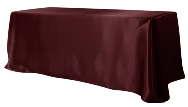 CABERNET RECTANGULAR SATIN TABLECLOTH 90" X 132"