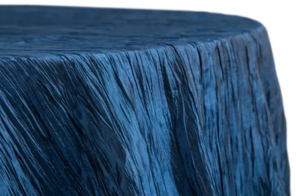 NAVY BLUE ROUND TAFFETA TABLECLOTH 120"