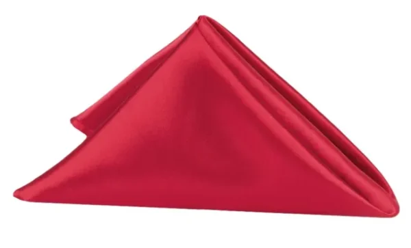 SERVIETTE DE TABLE EN SATIN ROUGE POMME