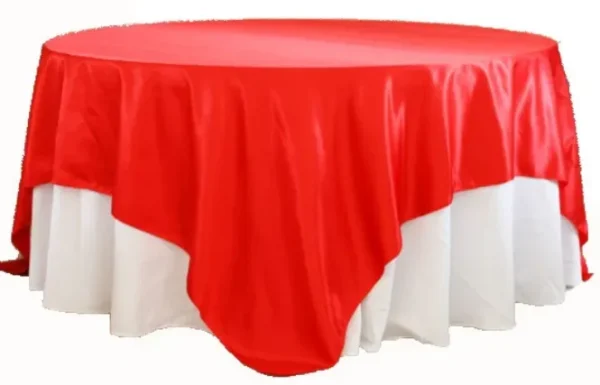SUR-NAPPE EN SATIN ROUGE