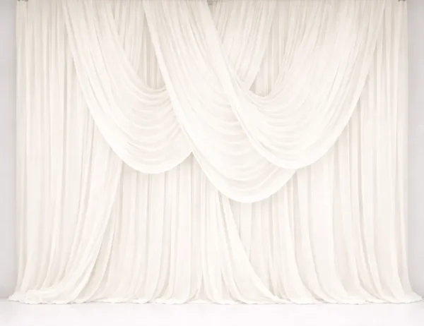 IVORY ASYMMETRIC CURTAIN DECOR - 7