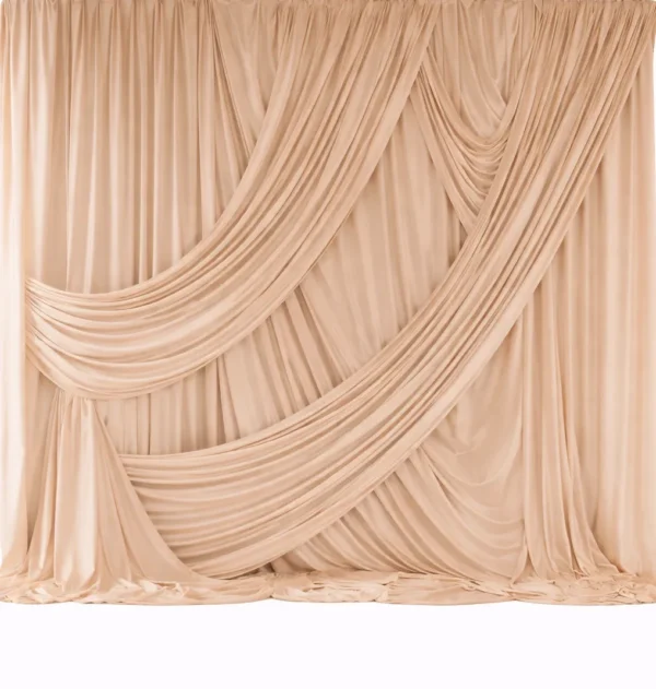 TAUPE ASYMMETRIC CURTAIN DECOR - 8