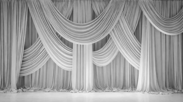 GREY ASYMMETRIC CURTAIN DECOR - 8