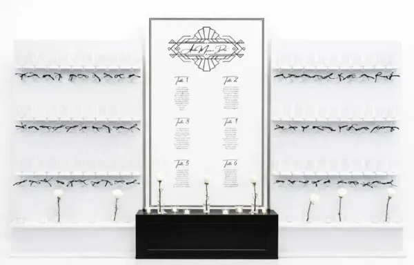 WHITE AND BLACK SAVITA CHAMPAGNE WALL