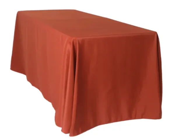 RUST RECTANGULAR POLYESTER TABLECLOTH 90" X 132"