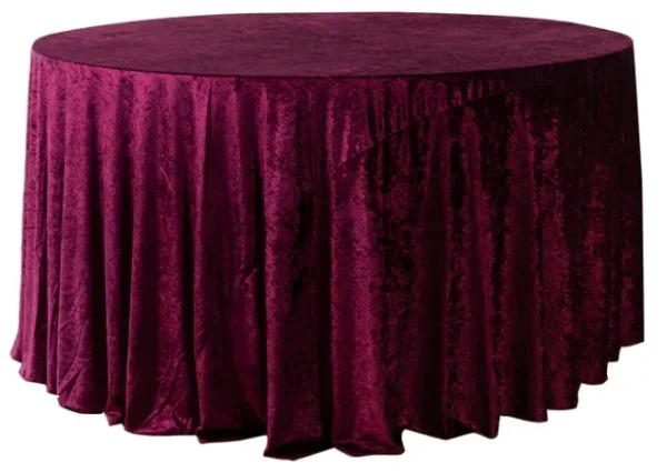CABERNET ROUND VELVET TABLECLOTH 132"