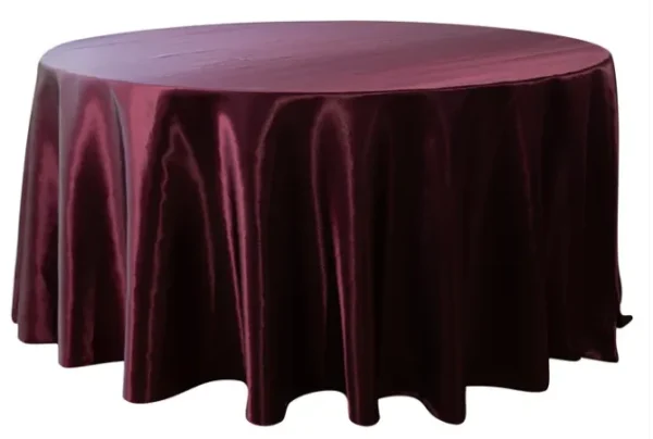 CABERNET ROUND SATIN TABLECLOTH 132"