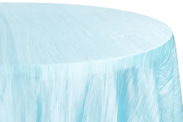 BABY BLUE ROUND TAFFETA TABLECLOTH 120"