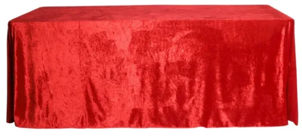 RED RECTANGULAR VELVET TABLECLOTH 90" X 132"