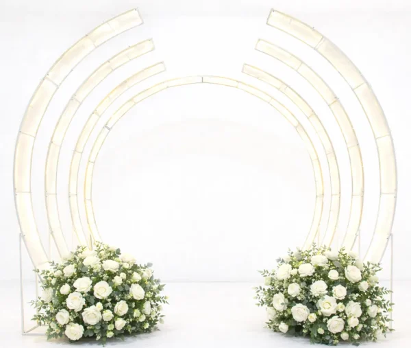 WHITE ILLUMINATED SEMI-ARCH WALL