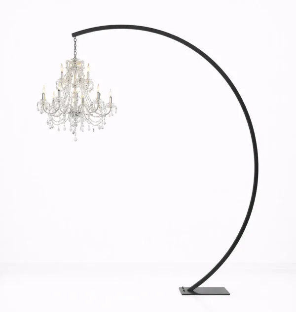 BLACK SEMI-ARCHED CHANDELIER HOLDER 9'