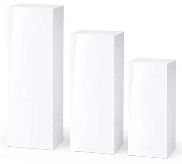 LUNA WHITE PLEXIGLASS SQUARE COLUMN 40"