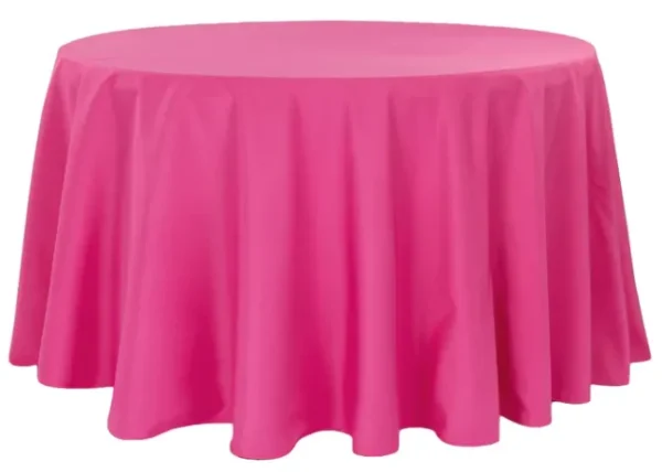 FUSCHIA ROUND POLYESTER TABLECLOTH 120"