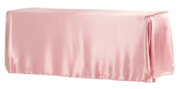 DUSTY ROSE RECTANGULAR SATIN TABLECLOTH 90" X 132"