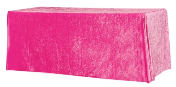 FUSCHIA RECTANGULAR VELVET TABLECLOTH 90" X 156"