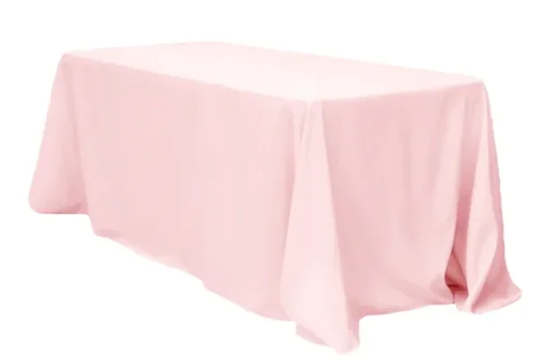 PASTEL PINK RECTANGULAR POLYESTER TABLECLOTH 90" X 156"