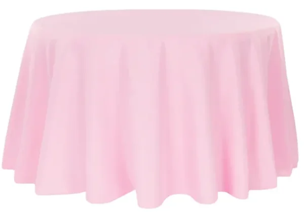 PINK ROUND POLYESTER TABLECLOTH 120"