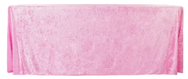 PINK RECTANGULAR VELVET TABLECLOTH 90" X 132"